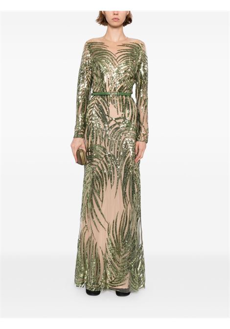 Green tulle embroidered long dress Elie Saab - women ELIE SAAB | D0624NS25YA034GN012
